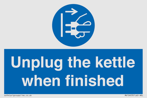 Unplug the kettle when finished